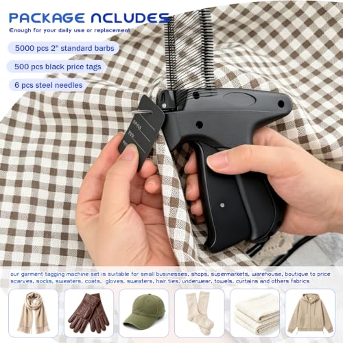 Image of Vmiapxo 5506 Pcs Clothing Tag Machine Kit,Label Applicator Black Price Tags