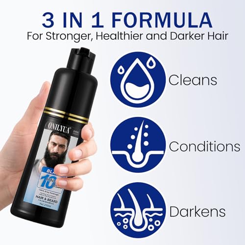 Mens Beard Dye Shampoo For Men 3 in 1, Black Beard Color 10 Minutes 100% Gray Hair Coverage, Simple Up To 6 Weeks, Men's Mustache Hair Dye, 200ml - Image 6