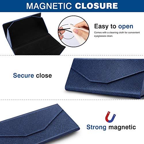 Image of MoKo Foldable Glasses Sunglasses Case, PU Portable Eyeglass Case for Men Women