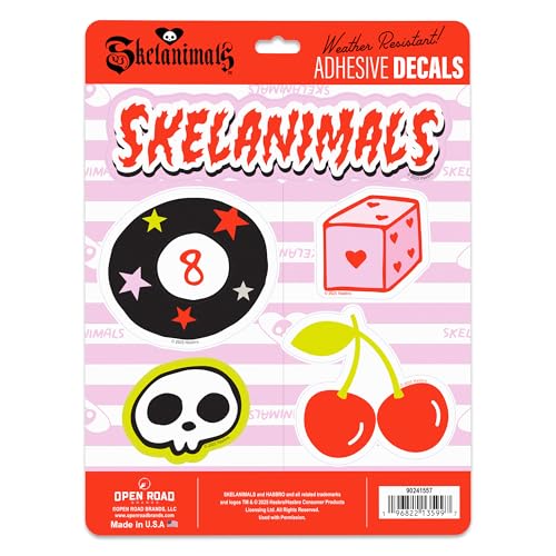 Image of Hasbro Skelanimals Adhesive Vinyl Decals - Fun Skelanimals Stickers for Water Bottle or Laptop, 1 Pack (5 Count)