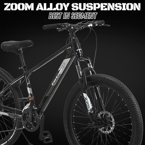 Image of FitTrip Dominator 29 Inch MTB | 21 SPD Shimano Gearset | Zoom Lockout Suspension | Imported Clarks UK Dual Disk Brakes | Geared MTB Cycle for Men & Women (Dark Edition)