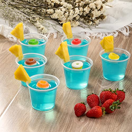 portion cups with lids 240 sets - 55 oz airtight stackable souffle cups salad dressing amp sauce containers for lunch party trips