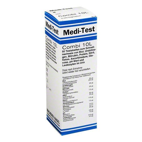 Bandelettes Medi Test Combi 10 l en lot de 50 pour analyse urinaire
