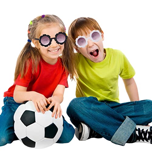 fengshan 2 pares de gafas de sol para bebés, bonitas gafas de sol para niños con bolsillo para gafas, bonitas gafas de sol redondas con flores y paño de limpieza para bebés y niños pequeños