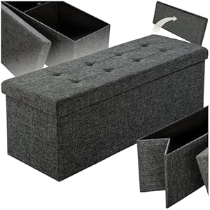 tectake® Faltbare Sitzbank mit Stauraum 110x38x38cm