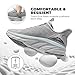 ALLSWIFIT Women's Slip On Walking Shoes Running Comfortable Tennis Breathable Non Slip Athletic Gym Workout Cross Training Fashion Sneakers,Size 9,Grey,SARR034W