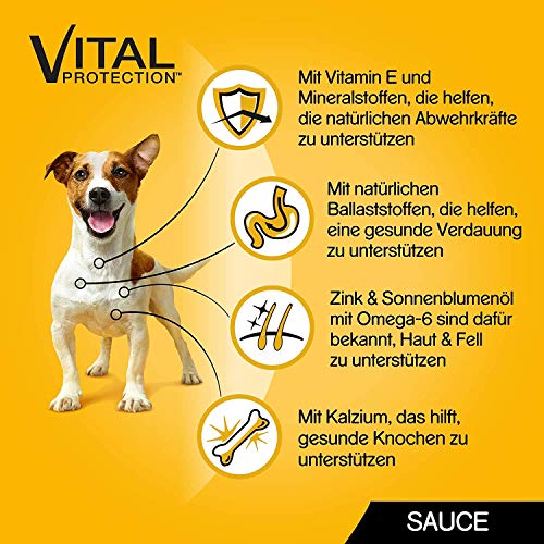 Pedigree Vital Protection Hochwertiges Huhn, Rind und Truthahn, 48 Beutel (4 x 12 x 100 g)