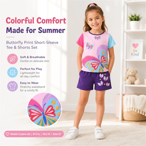 Image of VIKITA girls summer clothes toddler tshirts & shorts clothing sets cute birthday gifts for little kids