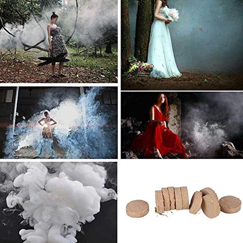 CHRISTY HARRELL 50 Pcs White Combustion Smoke Cake Pills, Props Aid Toys Smoke Cake White Bomb Effect Show For Photography Stage