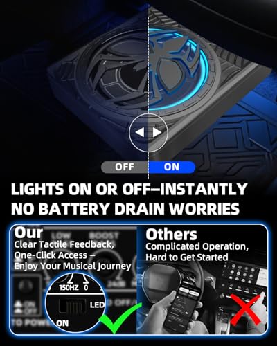 Image of 1600W Slim Underseat Car Subwoofer and Amp Package, Powered Under Seat Subwoofer with Built-in Amp, Deep Distortion-Free Bass, RGB LED Ambient Light Switch, for Truck SUV Jeep Car Audio