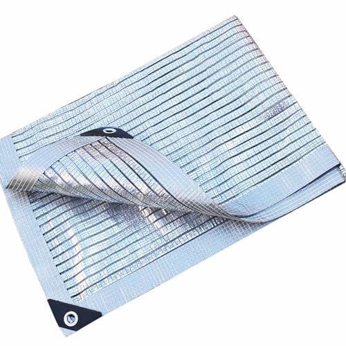 UV Resistant Aluminet Shade Cloth 75% Reflective Aluminium Shade Netting Sun Shade Cover Heavy Duty Mesh Tarp for Garden Greenhouse Flower Plant(2x8.0m)