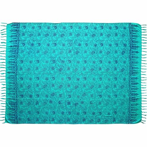 Wogeka Sarong – Blickdichtes luftiges Strandtuch in Türkis Blau...