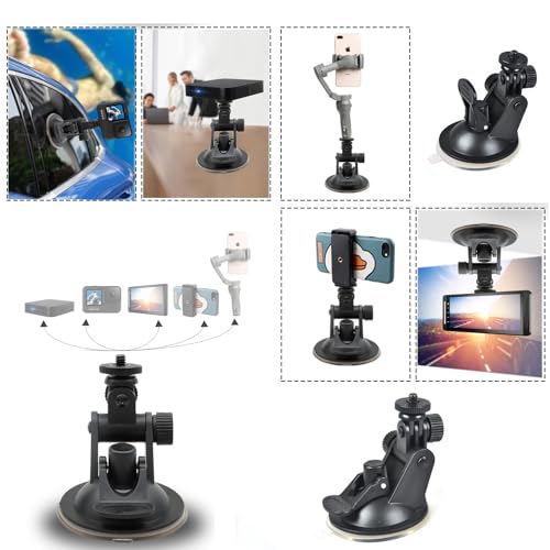 Image of 2 Pack Dash Cam Suction Cup Mount with 1 /4 Screw Thread Windshield Camera Holder Stand for Car Dashcam GPS Driving DVR Action Camcorder Phone Bracket Video Recorder
