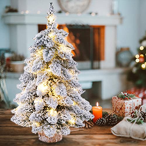 2packprelittabletopchristmastree18inchsnowflockedartificialchristmastreewithlightsandwoodbaseminiwhitepcs45cm177inch  Urban Country Home Decor 2 pack prelit tabletop christmas tree 18 inch snow flocked artificial christmas tree with lights and wood base mini white pcs 45cm177inch  urban country home decor
