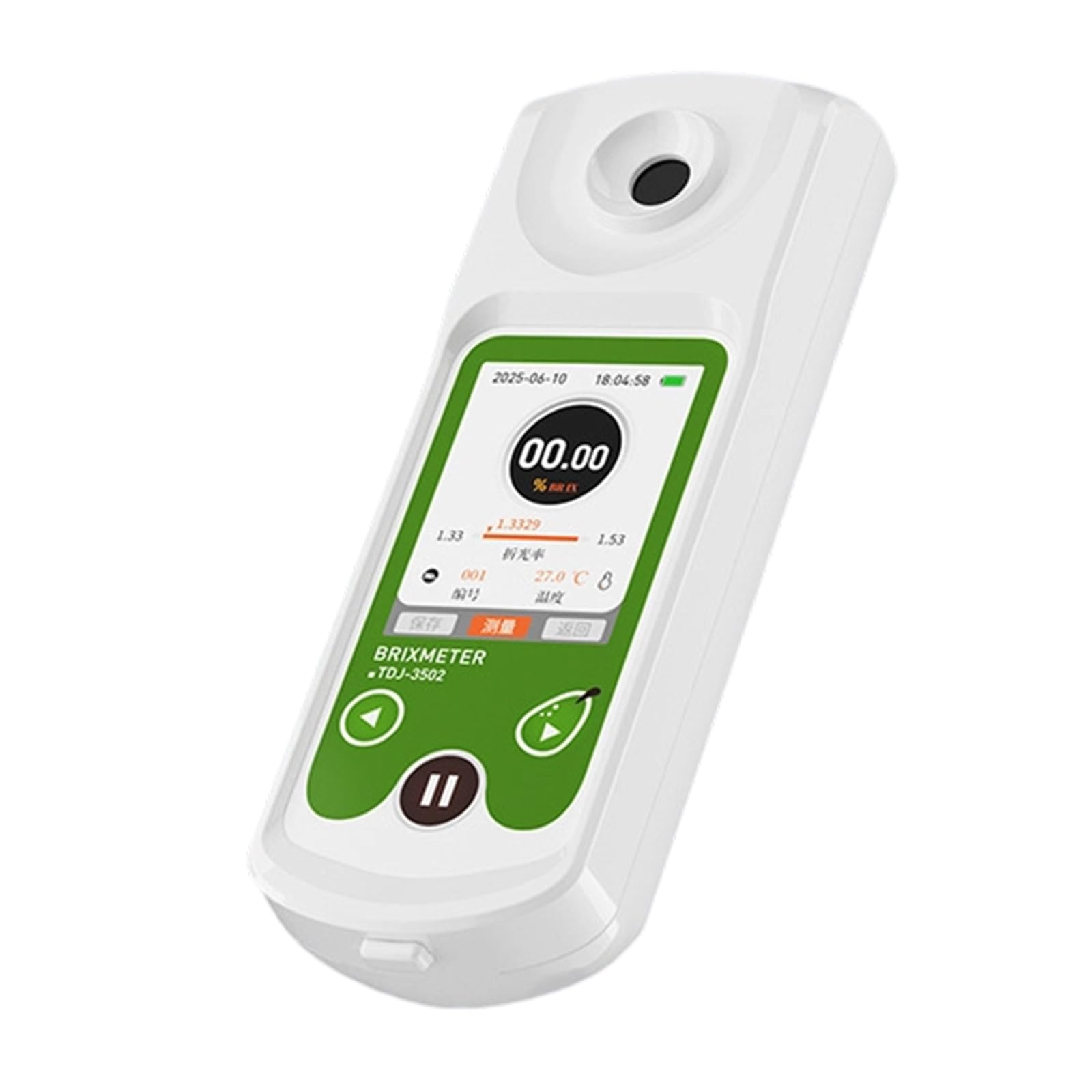 Precised Refractometer for Measuring Sugar Content 0-35 °Bx Ranges and Automatic Temperature Compensation Digital Sugar Content Meter