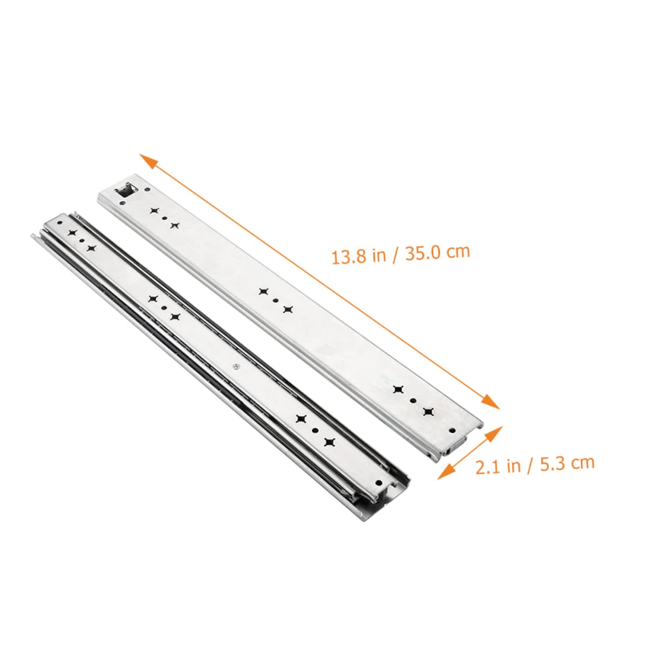 Correderas de Cajón de Acero Laminado en Frío y Abs, 2 Piezas