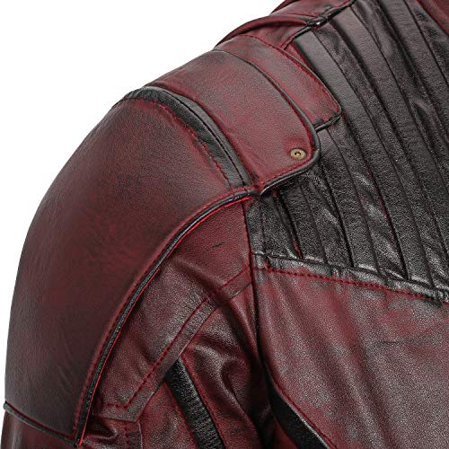 Mens Distressed Red Maroon Leather Jacket4
