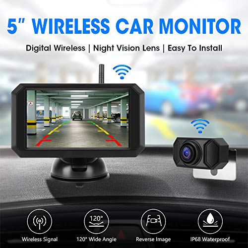 Jansite HD720P Digitale achteruitrijcamera-kit, 5 inch TFT-LCD-monitor met stabiel signaal, waterdichte supernachtzicht… - Image 3