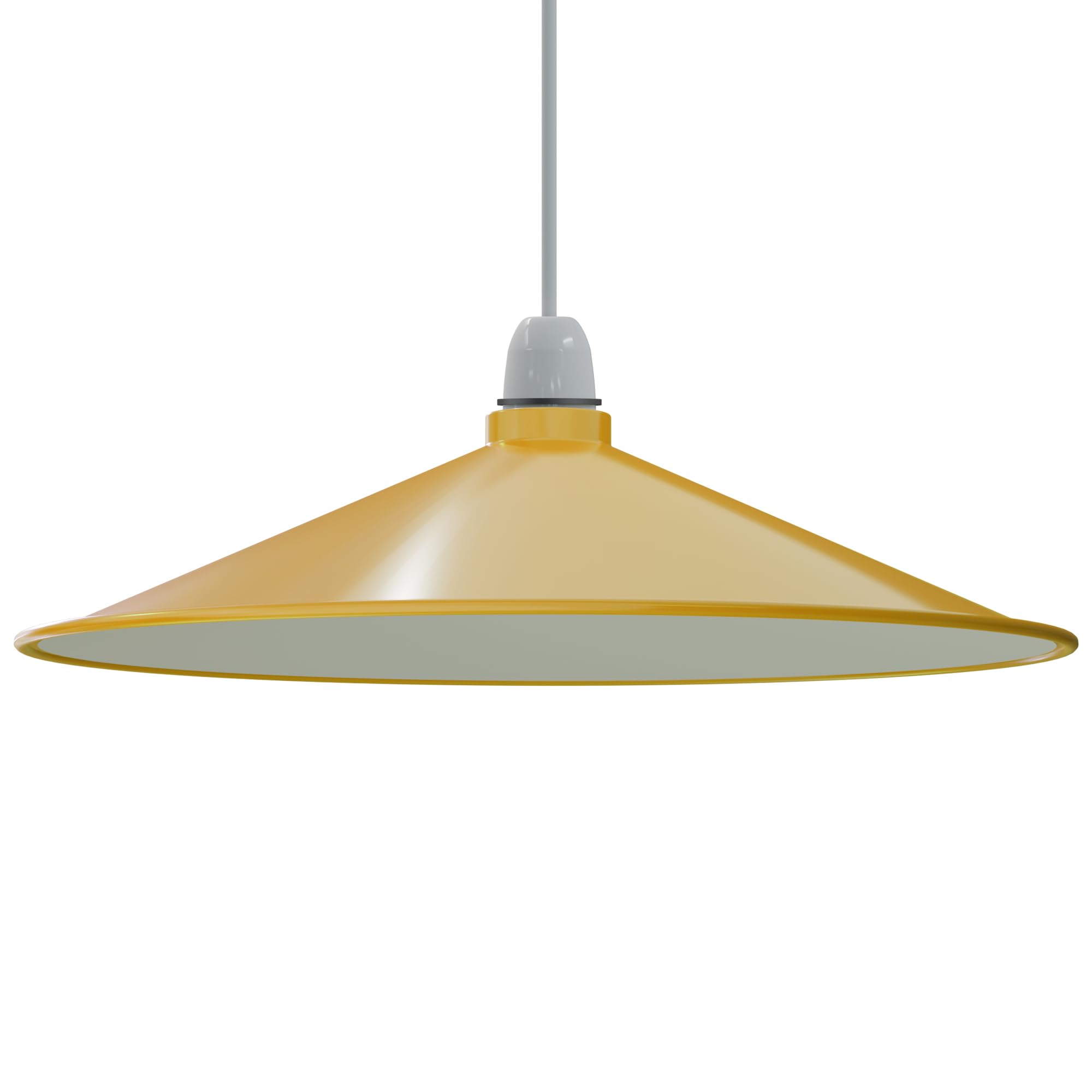 Yellow Ceiling Light Shade 40cm – Modern Metal Pendant Lamp Shade, Easy Fit E27 Replacement Lightshade for Living Room, Dining Room, Kitchen Bedroom Lampshades