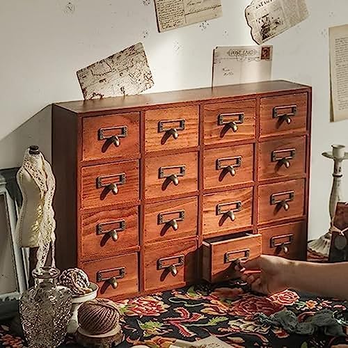 アンティーク引き出し付き棚 レトロ木製棚