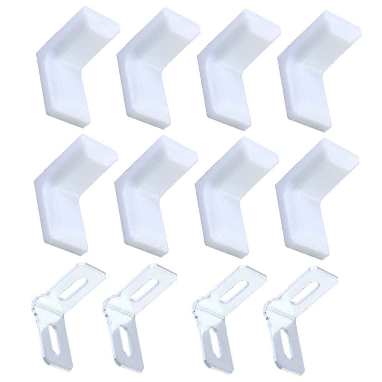 Zerodeko 28pcs 90 Chairs Fixed Bracket Angle Corner Bracket Straight Corner Brace Office Desk Accessories L Shaped Bracket Straight Angle Corner Plate Bracket White Board Support Cupboard