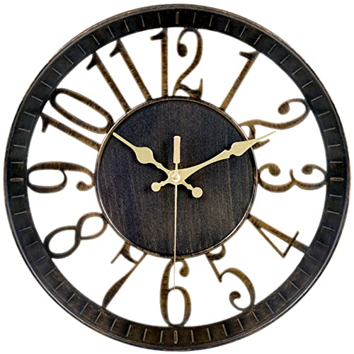Reloj de pared vintage silencioso 12 pulgadas analógico miniatura 1