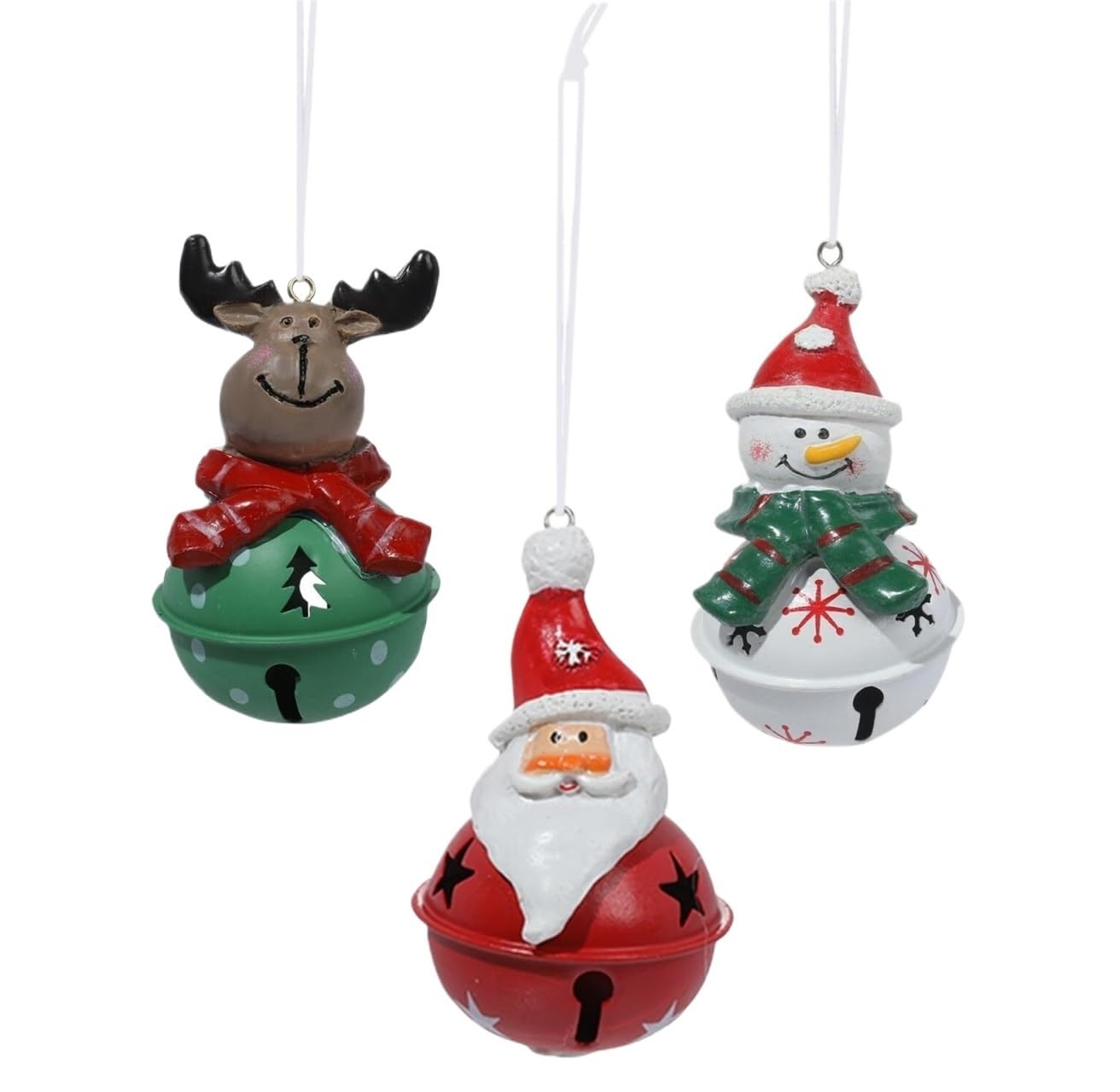 Campane Natalizie Decorazione 3 Pezzi Campanellini Natalizi In Metallo Pupazzo Di Neve Babbo Natale Jingle Bells Decorativi Campanelle Di Natale