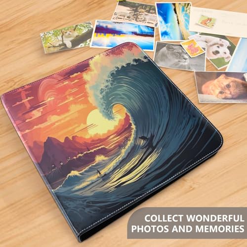 Álbum de fotos adhesivo DIY Scrapbook FLildon de cuero PU con 40 páginas 8x10 para recuerdos miniatura 5