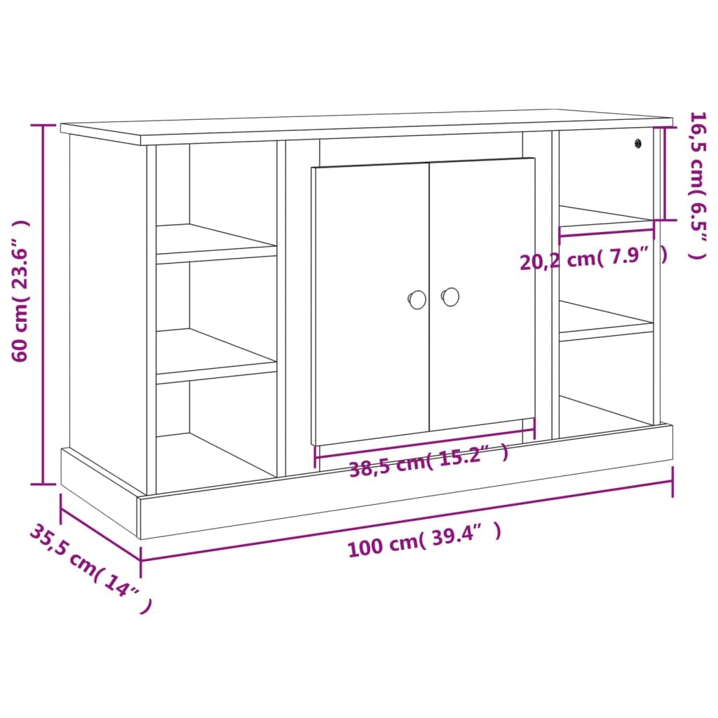 vidaXL Sideboard, Kommode mit viel Stauraum, Highboard Wohnzimmerschrank mit Türen, Schrank Anrichte Beistellschrank, Betongrau Holzwerkstoff