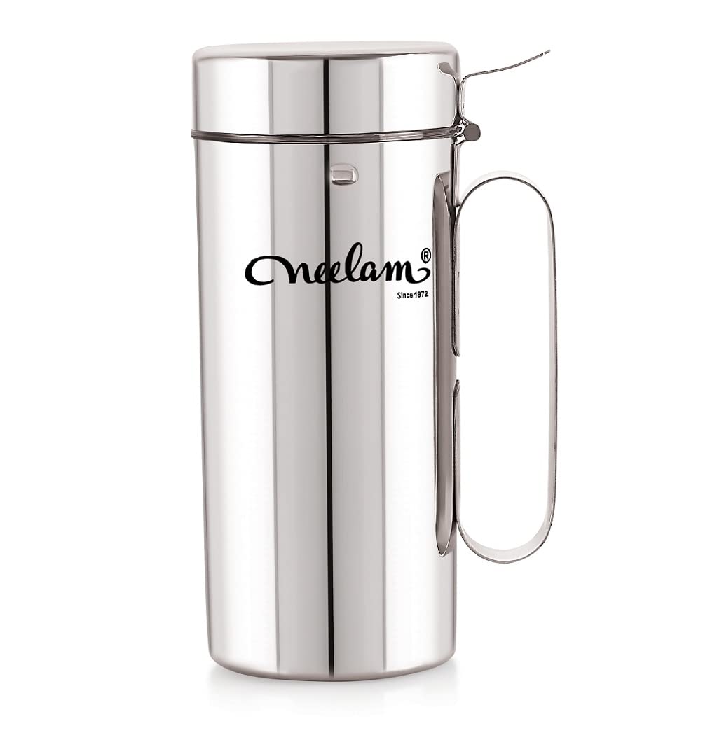 Neelam Stainless Steel Oil Dispenser 1000 ml β Durable & Elegant Liquid Storage Container for Oil, Vinegar, Other Liquids, Leak-Proof Design, Ideal for Cooking, Kitchen Use, Daily Needs.