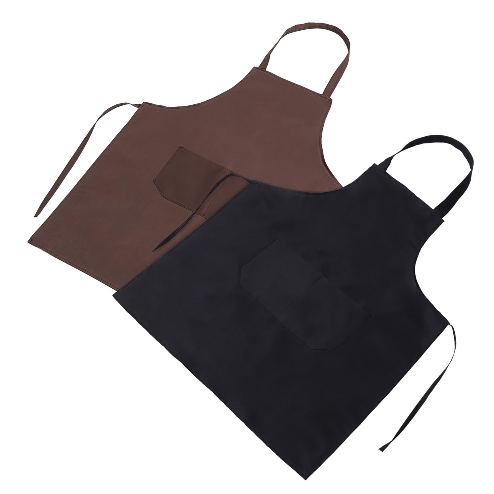 12 Piezas Delantal Con Cuello Halter Delantales Negros Catering Delantal De Salón Cocinando Estilista Delantales Para Cocinar De Chef De Aseo Poliéster