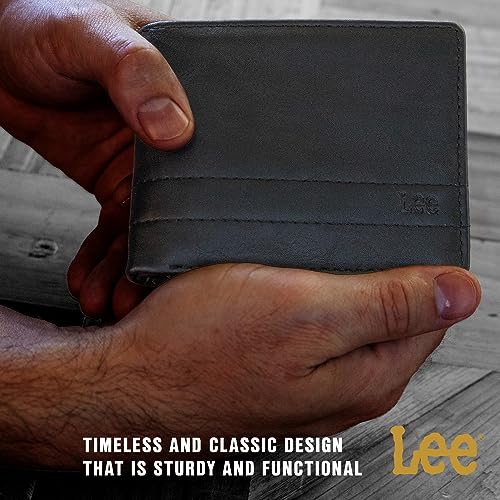 Lee Men’s Bifold Extra Capacity Wallet Casual Everyday Minimalist Cash and Card Holder with Flip ID Window Pass Case (Black)4