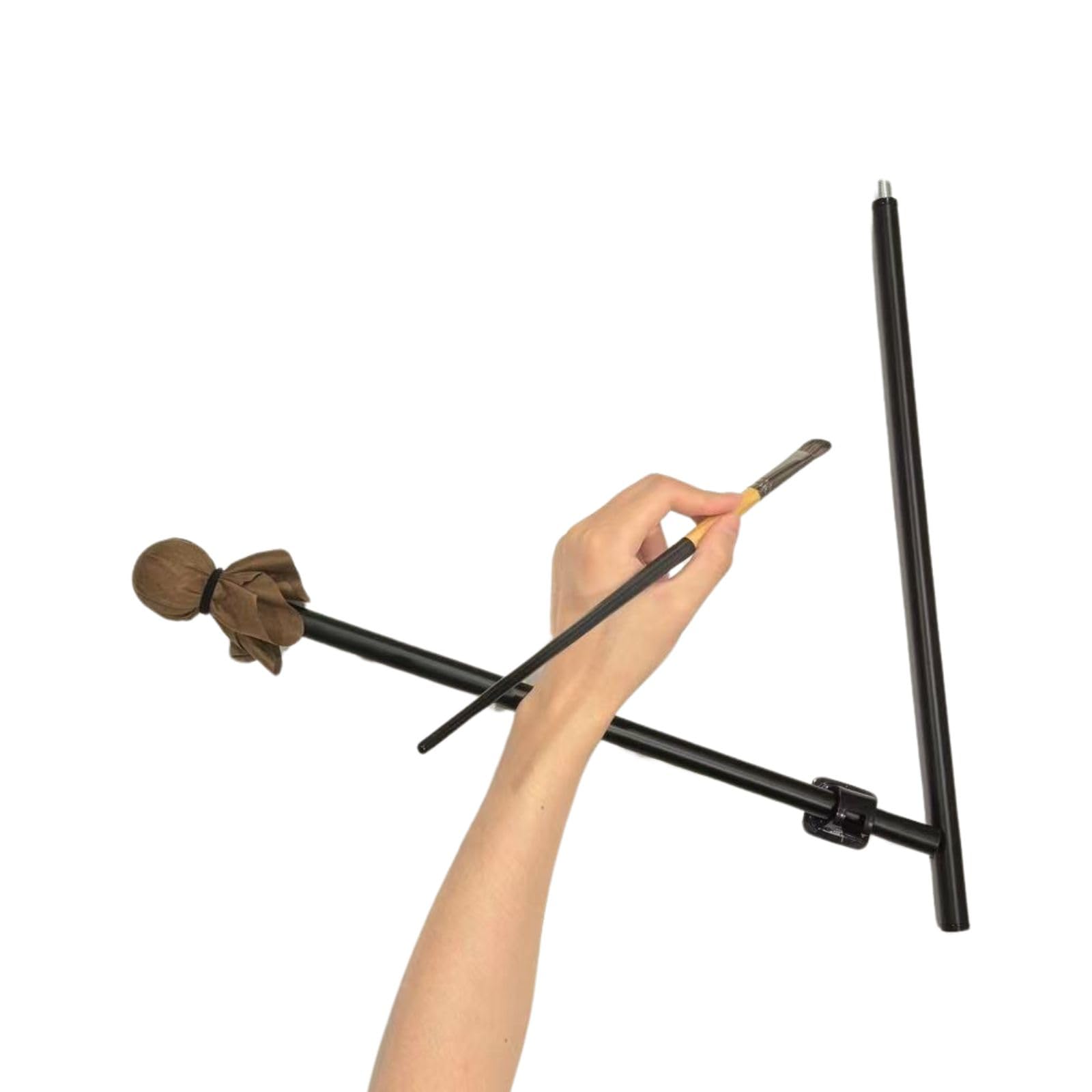 Detachable Mahl Stick (33?) with Clamp Base Stand for Steadying Painter Hand Adjustable Length, Hands-Free Artist Hand Rest for Painting, Anti-Smudge Support, Oil, Acrylic & Watercolor Painting Tool