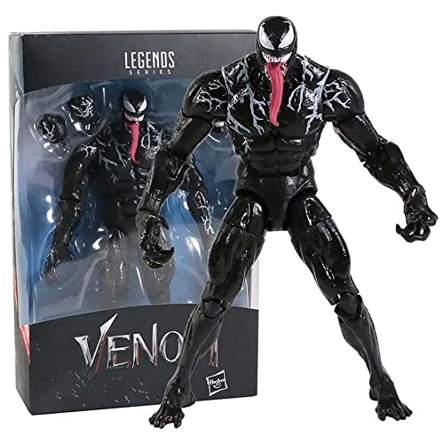 Carnage Venom Action Figure Anime, Collectible Figuras Venom Statue Toy Action Figures Anime Toy Decoration Ornaments Gift, 7inch / 18cm Statue Model. (Venom Black Skinny)