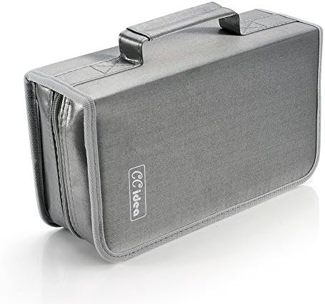CCidea CD Case DVD Storage Holder, 128 Capacity DVD Cases Organizer CD Plastic Protective Carrying Binder,Portable Cd Wallet for Home Travel (Gray)