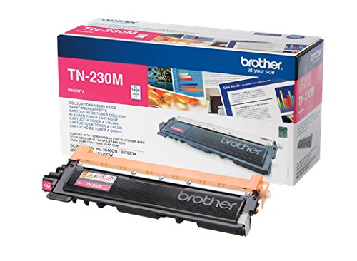 Brother TN-230M Magenta Toner Cartridge - Tóner para impresoras láser (1400 páginas, HL3040CN / HL3070CW / DCP9010CN / MFC9120CN / MFC9320CW, Magenta) Si