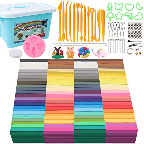 Vankerter 50 Colors (1.4 Ounce per Color) Polymer Clay Kit 100 Packs Oven