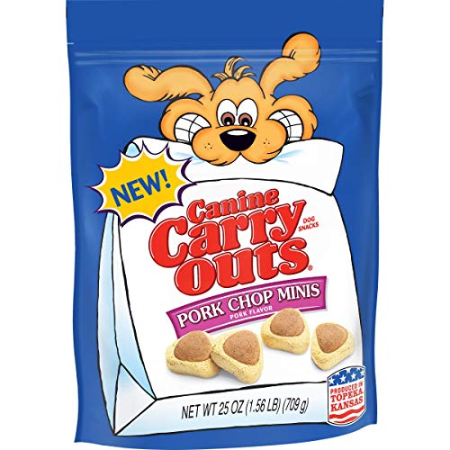 Canine Carry Outs Dog Treats, Pork Chop Minis, 25 Ounce Bag, Pack of 4