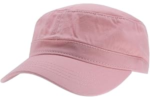 Pink Newsboy Hats for Women: Washed Cadet Cotton Twill Adjustable Military Radar Caps