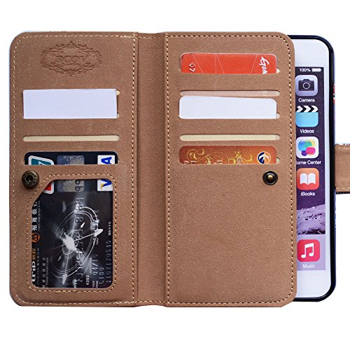 Bcov Iphone 7 Plus Wallet Case,Iphone 8 Plus Wallet Case, Eiffel Tower Postcard Multifunctional Flip Leather Case Cover With Credit Card Slot Id Card Holder Money Pocket For Iphone 7+/8+ #TOP4