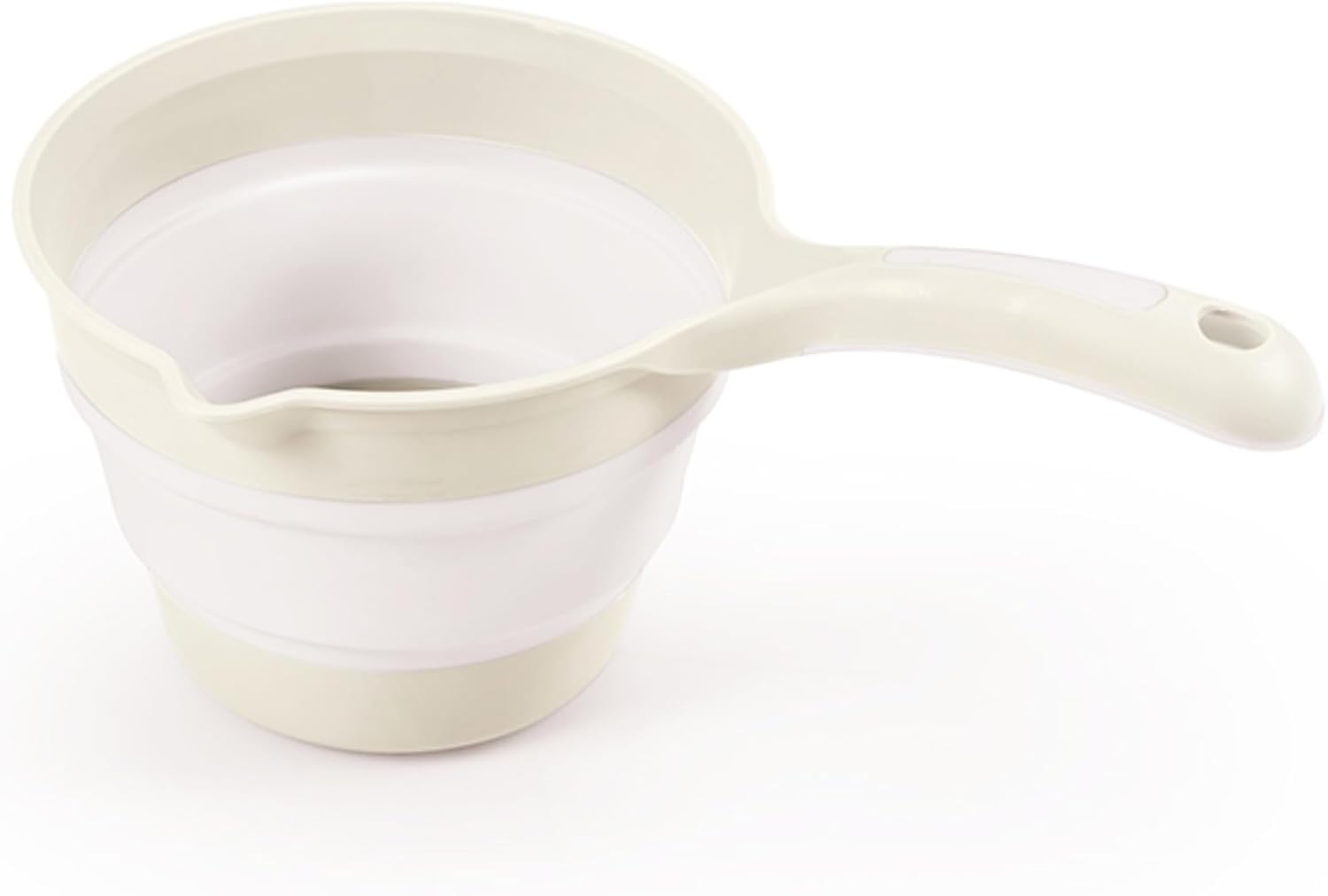DOLU Foldable Bath Ladle for Compact Toddler Wash Tub, Portable and Space Saving Design Ideal for Ages 6 Months and Older, Relax Beige