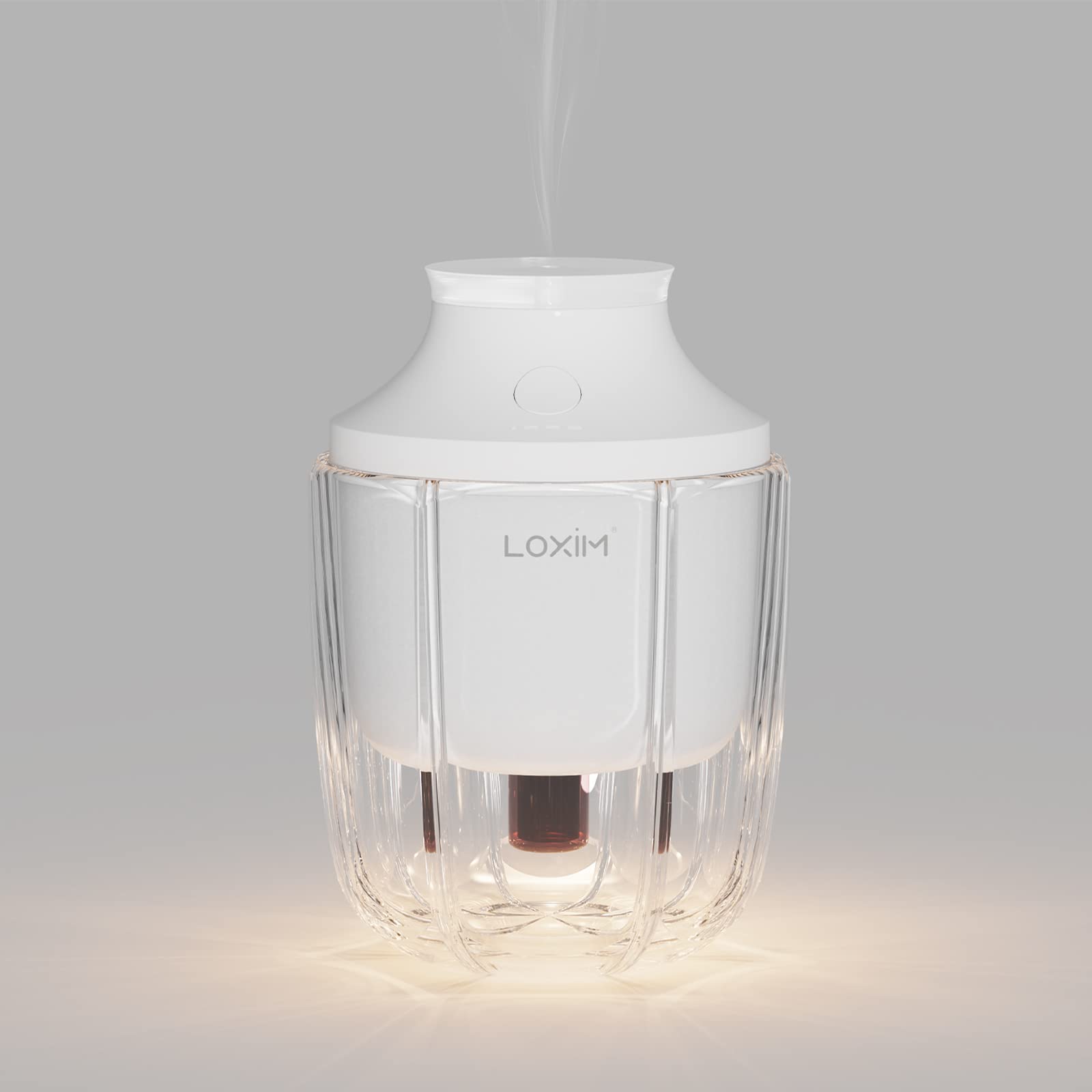 LOXIM Gurfa Waterless Essential Oil Diffusers with Nebulizing Technology for Large Room Home Car Office, Portable Cordless Super Quiet Embient Light Battery Operated Scent Diffuser(White)