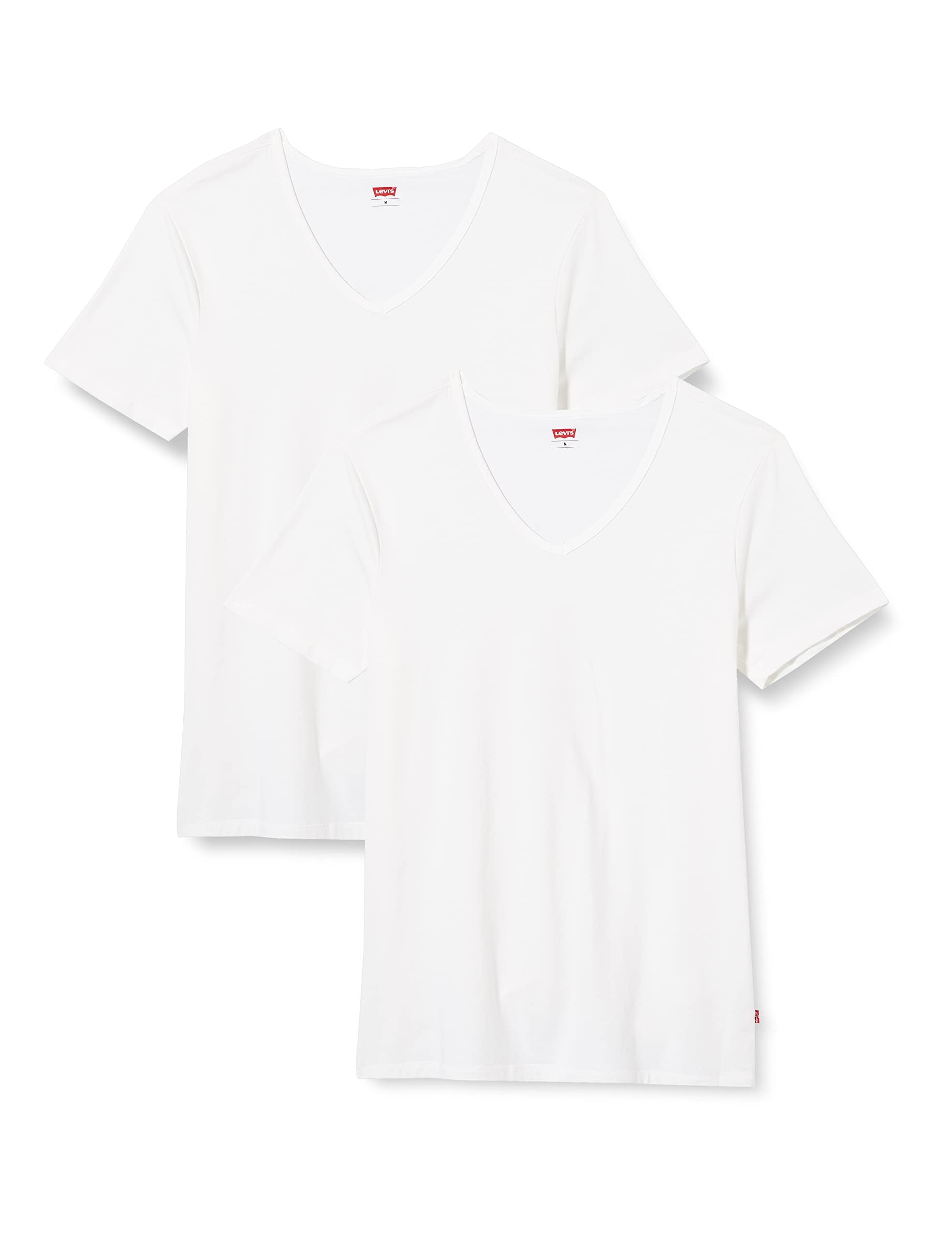 LEVIS Mens V-Neck Tee Base Layer top, White, XX-Large