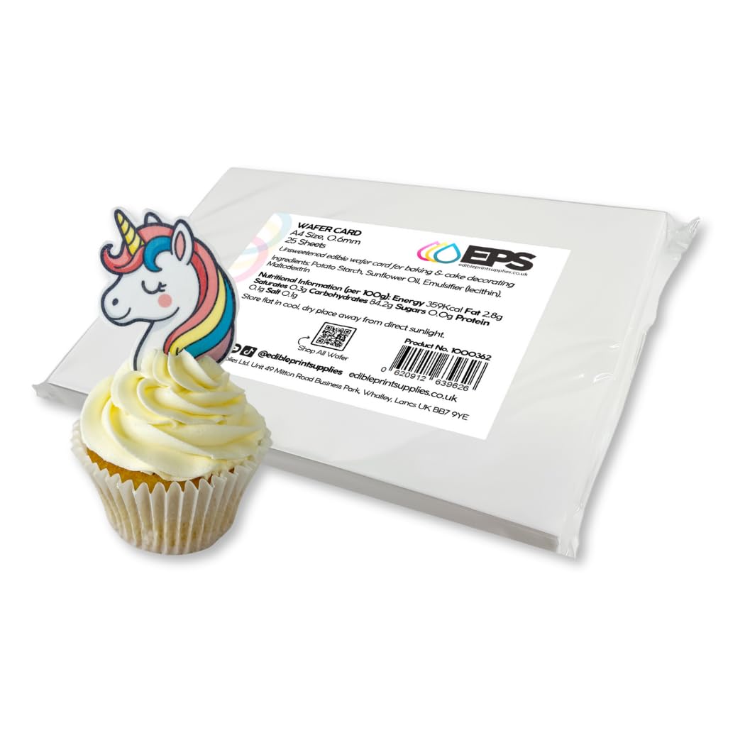 EPS Edible Wafer Rice Paper Card Pack 25 plain white A4 sheets (double thickness)