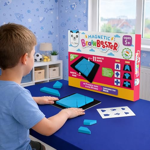 Image of PLAY PANDA Brain Booster Puzzle Game with 11 Magnetic Shapes & Board for Kids