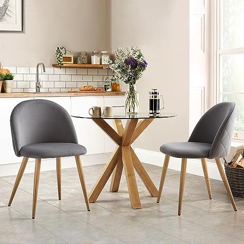 OFCASA Set di 2 sedie da pranzo in velluto