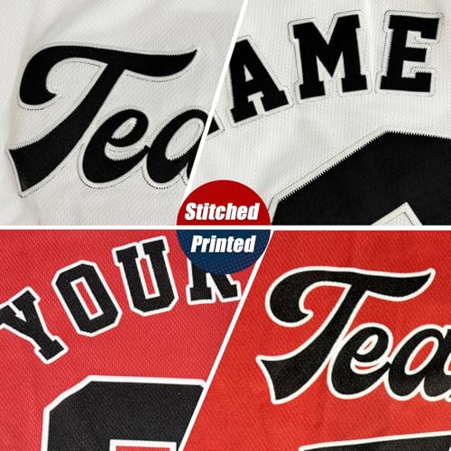 Image of Custom Baseball Jersey Personalized Stitched or Printed Name Number Baseball Shirt Sports Uniform Gifts for Men Women Youth