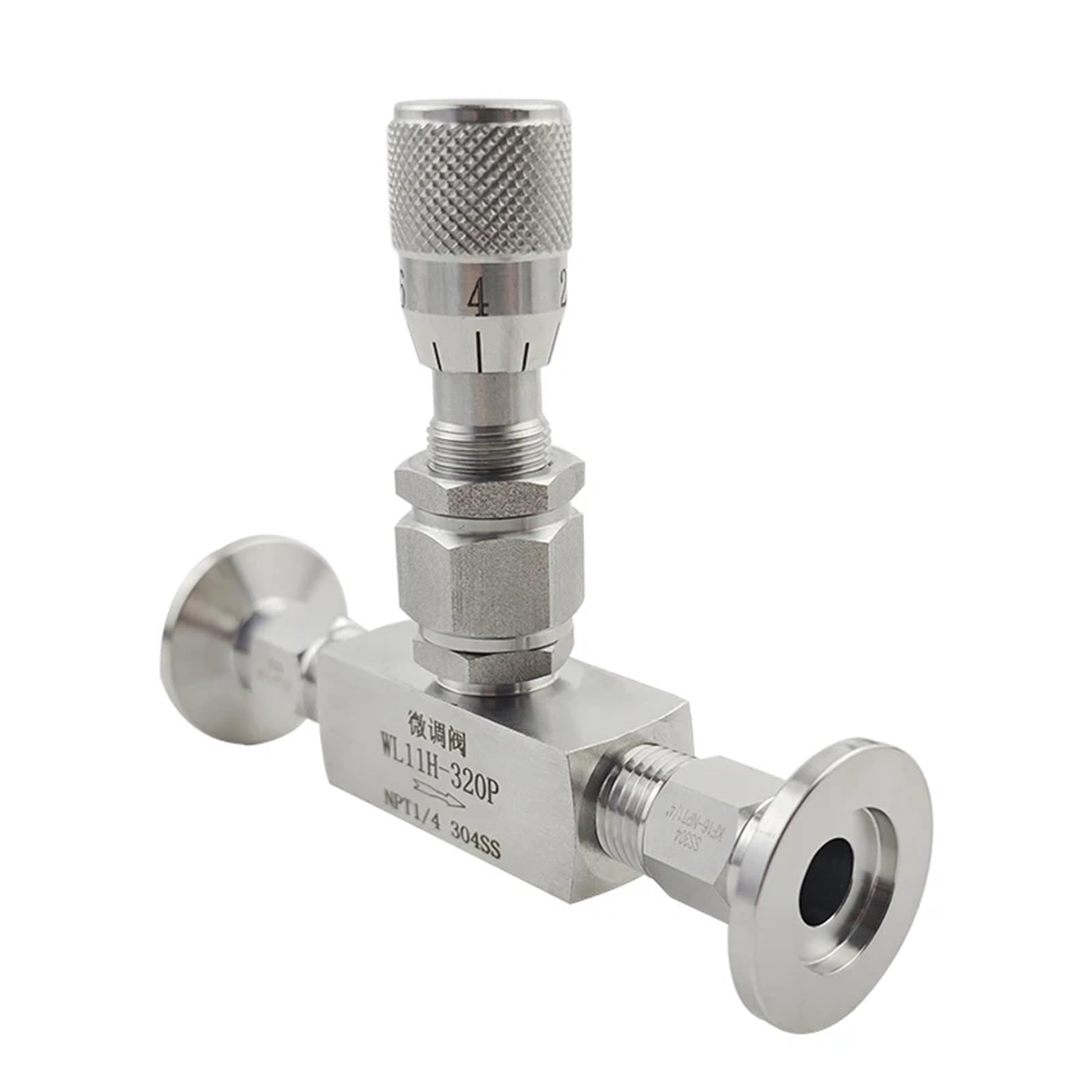 Válvula de aguja de vacío KF16 KF25 KF40 KF50, controlador de válvula reguladora de flujo de microdosificación(KF40)