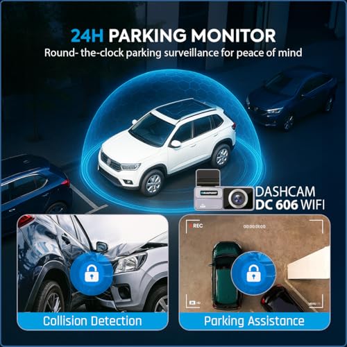Image of Blaupunkt DC 606 WiFi Dashcam for Car - Full HD 1080p, Wide-Angle, G-Sensor, Loop Recording, Parking Monitor, App Support - SD Card Not Included