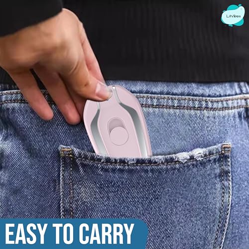 Image of Mini Keychain Emergency Charger,New Power Pod Wireless Charging Compact Portable /Travel Friendly 1500 mAh with Build in Lightning Output Pin Compatible with All iOS Devices - Pink